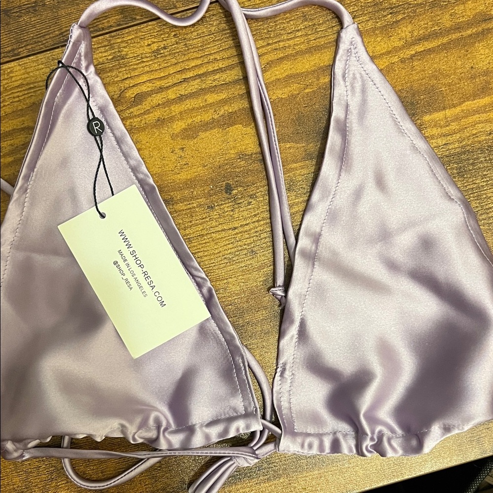 Lavender Satin Triangle Bralette - never worn